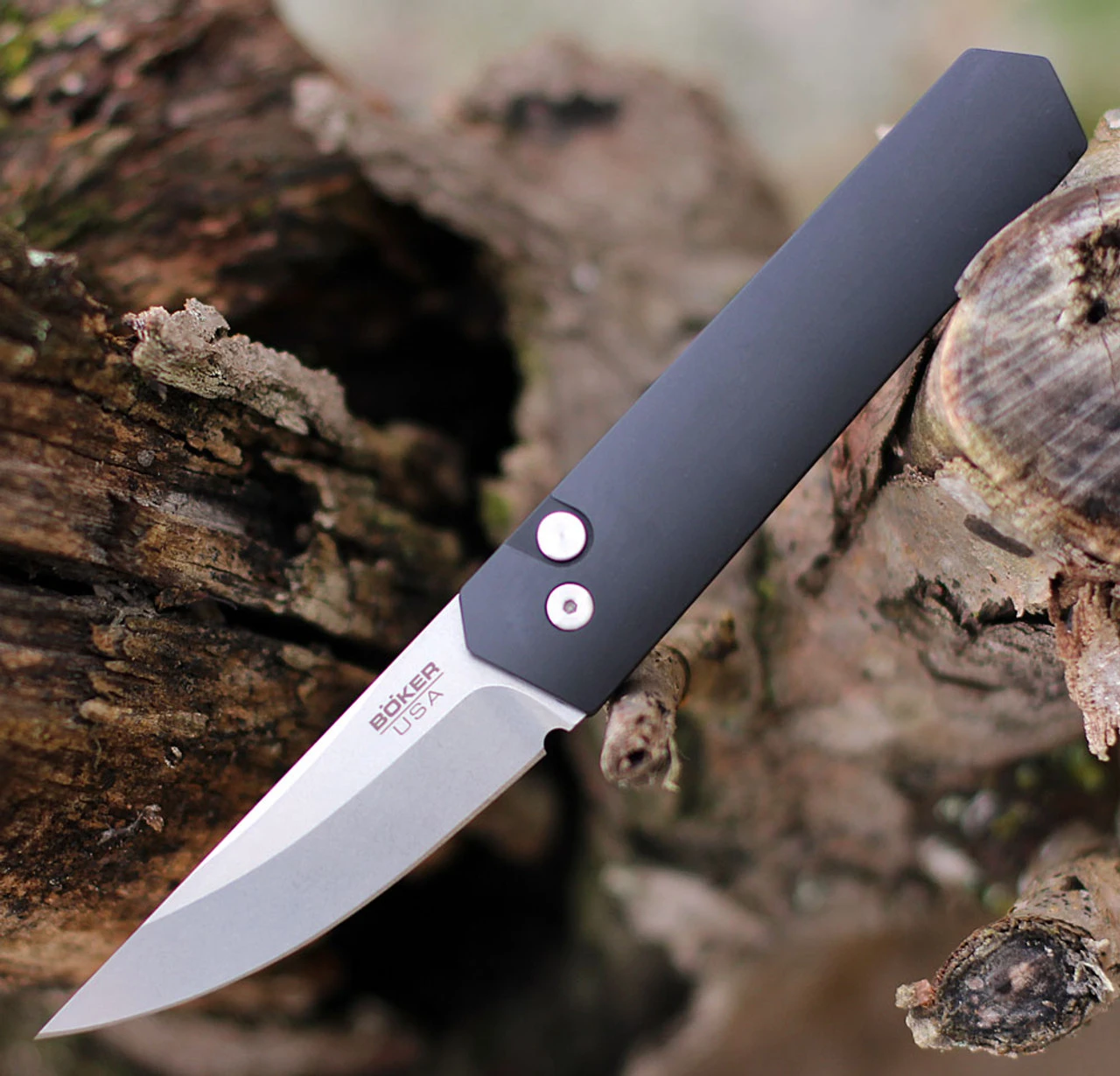 Boker Plus USA Kwaiken Compact Automatic Blk Alum (3.3" 154CM SW) 01BO254