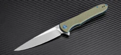 Artisan ATZ1707PGN Shark, 3.94" D2 Steel Plain Blade, Green G-10 Handle