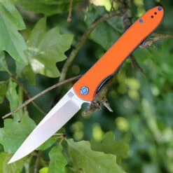 Artisan ATZ1707POE Shark, 3.94" D2 Steel Plain Blade, Orange G-10 Handle