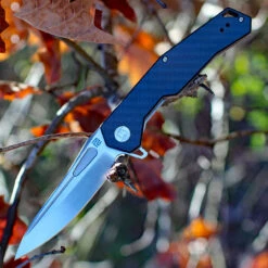 Artisan Zumwalt ATZ1808PCF, 3.94" D2 Plain Blade, Carbon Fiber Handle
