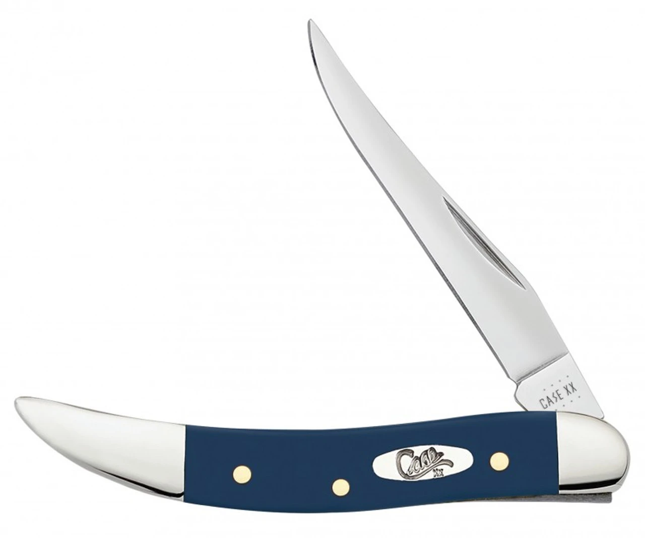Case Small Texas Toothpick 23617 Smooth Navy Blue Synthetic Handle (410096 SS)