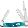 CASE MEDIUM STOCKMAN 25597, 3 5/8" CLOSED LENGTH SS BLADE, BLUE CARIBBEAN JIGGED BONE HANDLE