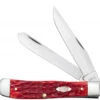 Case Trapper W/Clip 31957 Dark Red Bone Handle CV (6254C CV)