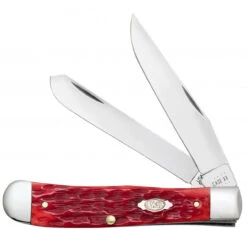 Case Trapper W/Clip 31957 Dark Red Bone Handle CV (6254C CV)
