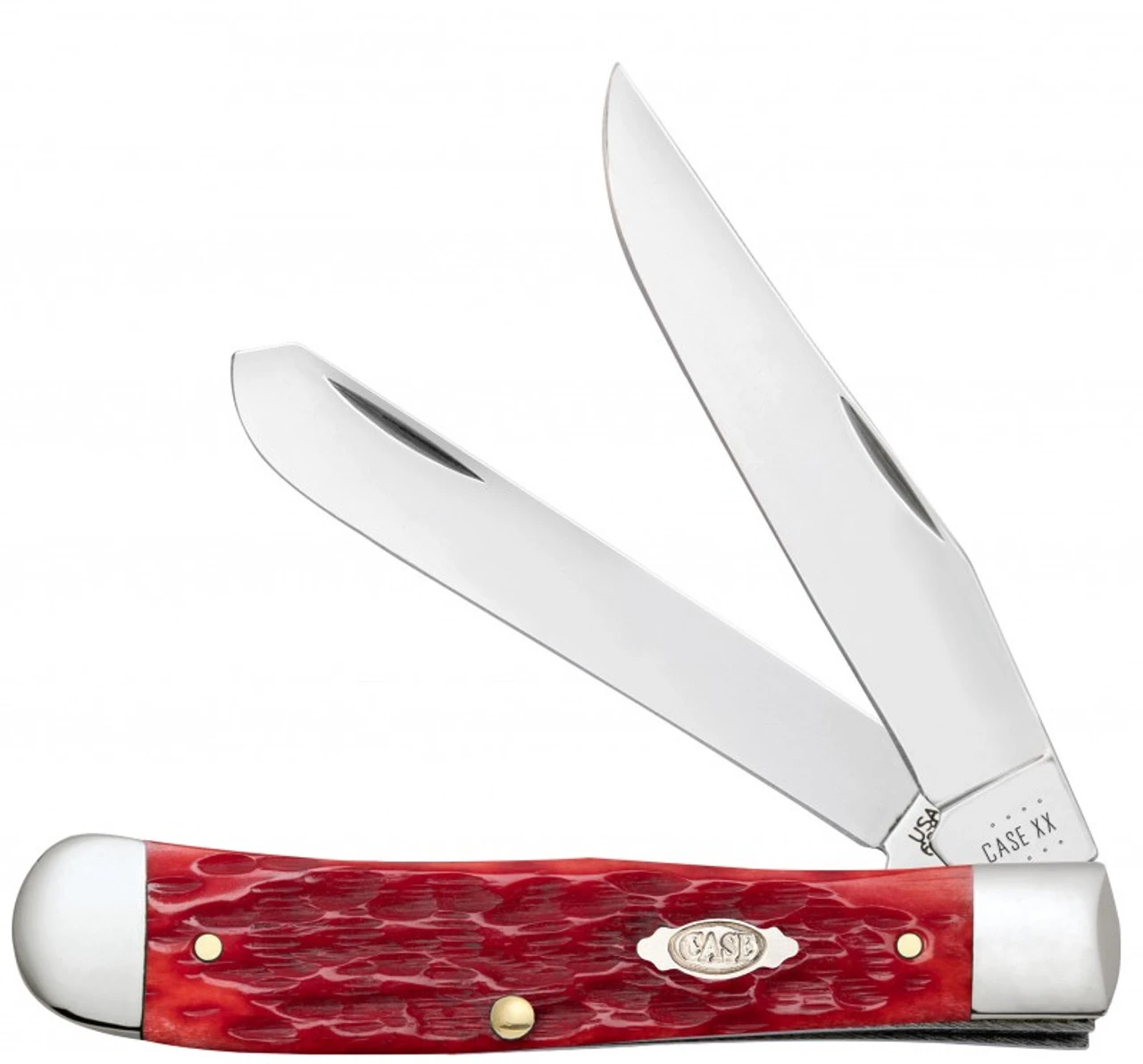 Case Trapper W/Clip 31957 Dark Red Bone Handle CV (6254C CV)