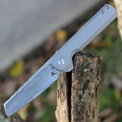 Arcform Slimfoot Folding - Titanium (3.5" Damasteel Sheepfoot) 45149