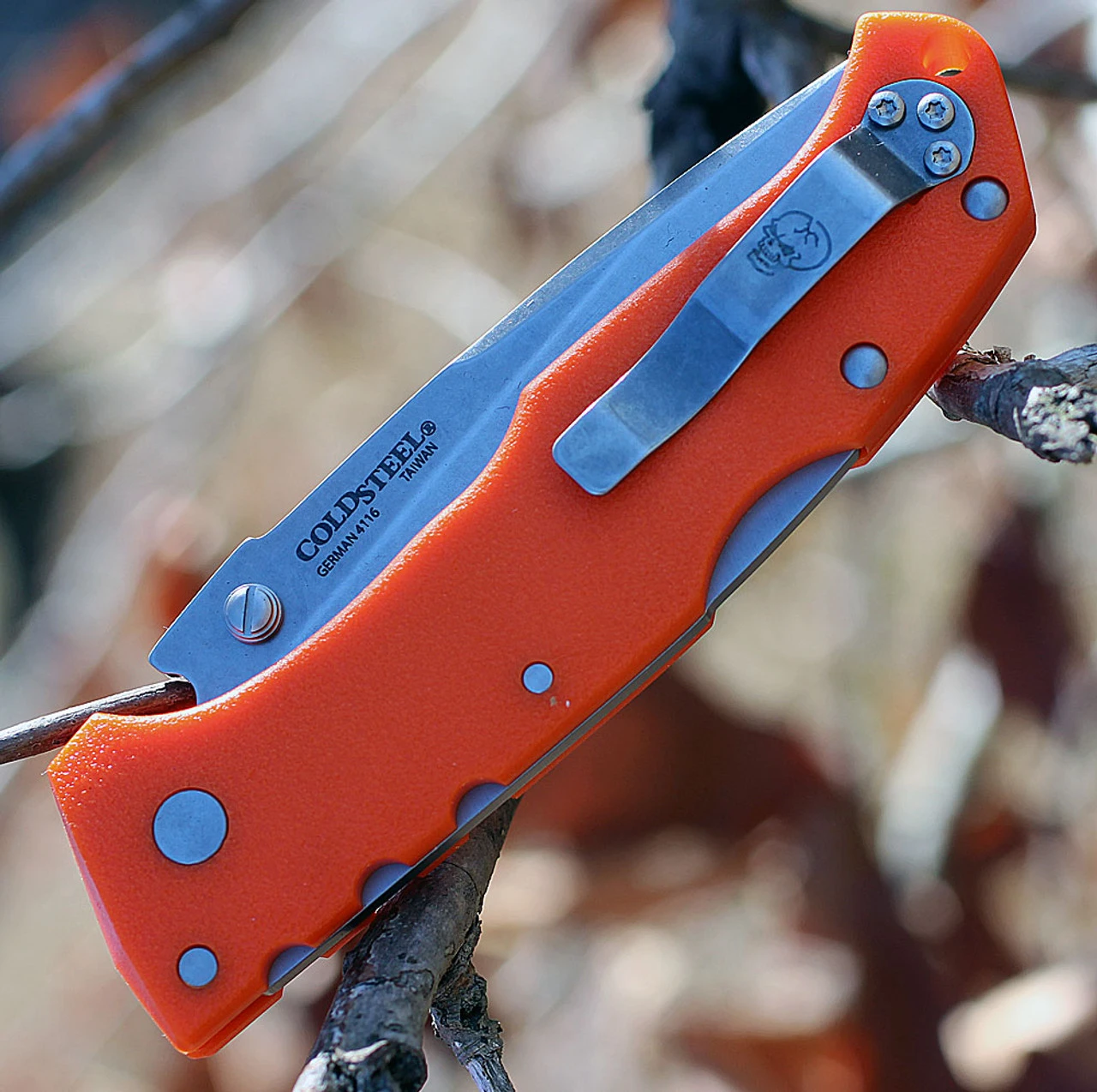 Cold Steel 54NVRY Steve Austin Working Man, 3.5" 4116 Plain Blade, Blaze Orange GFN Handle - Image 3