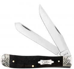 Case Trapper 59670 Ebony Wood Handle W/ Worked Bolsters (7254 SS)