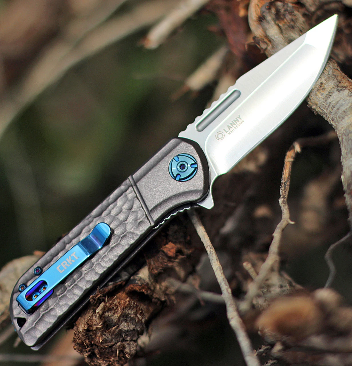 CRKT Lannny Linerlock Silver A/O 6525 , 3.18" 8Cr13Mov Satin Finish Stainless Blade, Silver Sculpted Aluminum Handles - Image 2