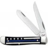 Case 6568 Thin Blue Line - Smooth Natural Bone Color Wash Mini Trapper