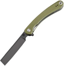 Artisan Small Orthodox ATZ1817PSBGNF, 2.75" Black D2 Steel Blade, Green G10 Handle