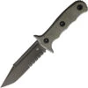 Bastinelli Binome Fixed Blade - Green Canvas Micarta (5" M390 PVD Serr.) BAS240