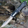 CobraTec Knives BLKKCDNS Black King Cobra, 4" D2 Steel Drop Point, Anodized Aviation Aluminum Handle W/ Carbon Fiber Inlay