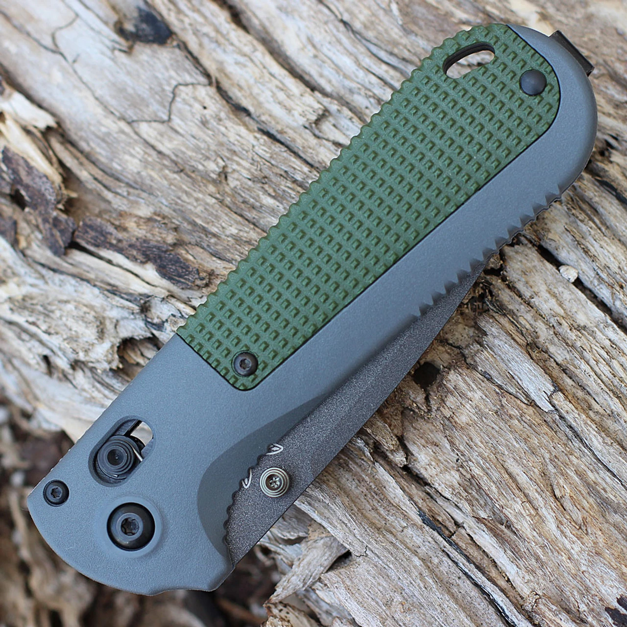 Benchmade Redoubt - Gry/Grn Grivory (3.55" D2 BLK) 430SBK - Image 4