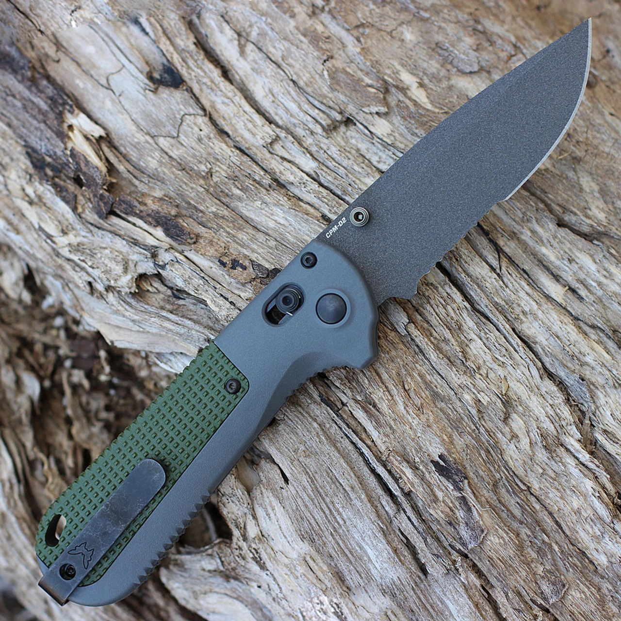 Benchmade Redoubt - Gry/Grn Grivory (3.55" D2 BLK) 430SBK - Image 2