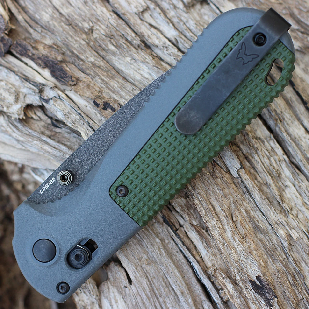 Benchmade Redoubt - Gry/Grn Grivory (3.55" D2 BLK) 430SBK - Image 3