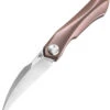 Bestech Knives Ivy BT2004C Flipper Knife, 3" S35VN Satin Hawkbill Blade, Pink Titanium Handles