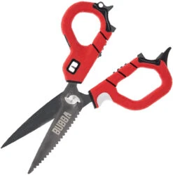 Bubba Blade Medium Fishing Shears, 1099914, 7.5" Overall, Red TPR Handles