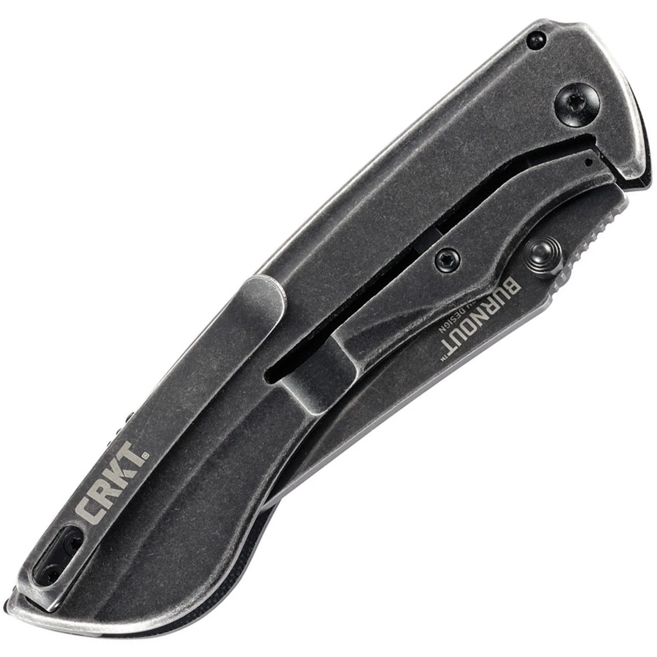 CRKT Burnout Framelock CR4123K, 3.660" 8Cr13mOV Plain Blade, Black Carbon Fiber G10 Base With 3Cr13 On The Back Handle - Image 2