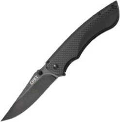 CRKT Burnout Framelock CR4123K, 3.660" 8Cr13mOV Plain Blade, Black Carbon Fiber G10 Base With 3Cr13 On The Back Handle