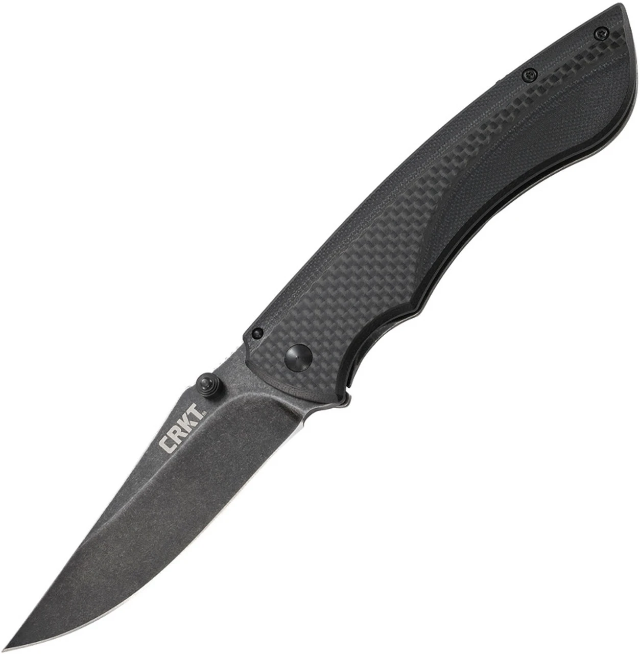 CRKT Burnout Framelock CR4123K, 3.660" 8Cr13mOV Plain Blade, Black Carbon Fiber G10 Base With 3Cr13 On The Back Handle