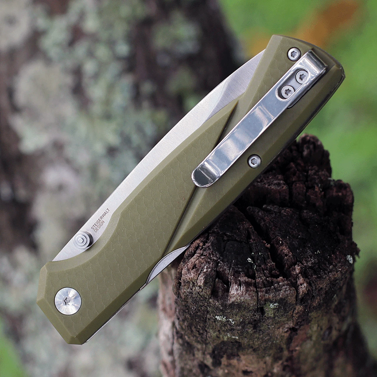CRKT Kova 6434, 3.50" 8Cr13MoV Stainless Steel Satin Drop Point Blade, OD Green GRN Handles - Image 3
