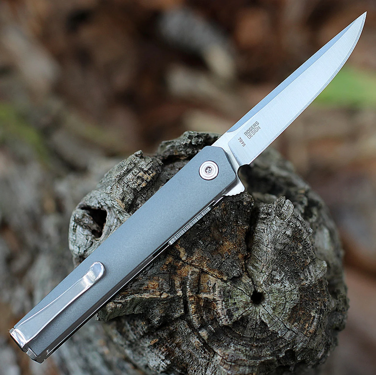 CRKT CEO Compact Flipper - Blue GRN (2.6" SS Two-Toned) 7095 - Image 2