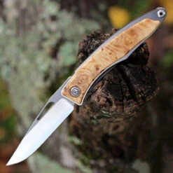 Chris Reeve Mnandi Inlay Box Elder - 2.75" S45VN Drop Point (MNA-1008)