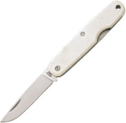 Bear & Son Slip Joint Executive Pen Knife WSB79, 2 1/4" High Carbon Steel, White Smooth Bone Handle