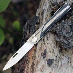 Actilam S4CFC Folder W/Clip, 3.5" 14C28N Plain Blade, Carbon Fiber Handle