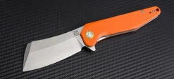 Artisan Osprey ATZ1803POEF, 3.94" D2 Plain Blade, Orange (Flat) G-10 Handle