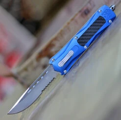 CobraTec Knives King Cobra - Blue Aluminum (4" D2 Steel ) BLUKCDS