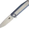 Bestech BT1701C Shogun, 3.54" CPM-S35VN Stonewash Plain Blade, Blue/Silver Titanium Handle