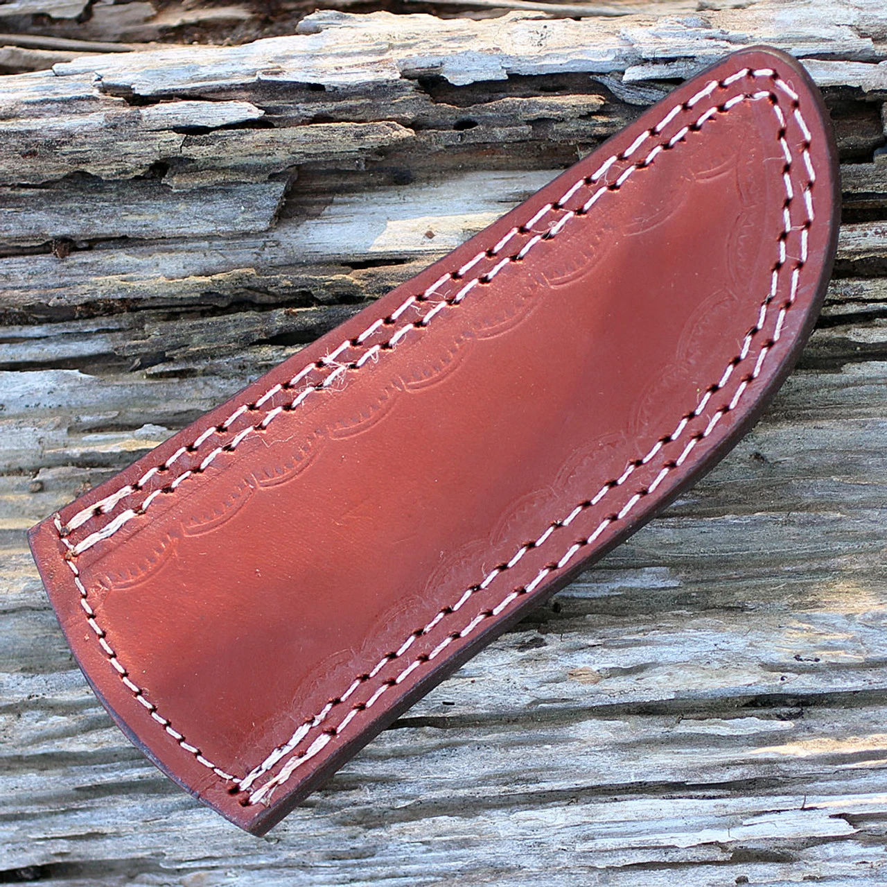 Damascus 1072 The Wedge Fixed Blade, 4" Damascus Plain Blade, Black Buffalo Horn Handle - Image 4