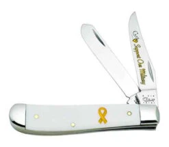 Case 12405 Mini Trapper, Cares Military, Smooth White Synthetic (4202 SS)