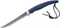 Buck Knives Buck 220BLS Silver Creek Folding Fillet, 6.5" 420J2 Plain Blade, Blue Rubber Handle