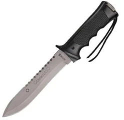 Aitor 16020 Commando & Survival Kit, 7" SS Plain Blade, Black Aluminum Handle, Black Nylon Sheath