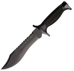 Aitor 16010 Oso Negro Spanish-style Survival Knife, 7.12" SS Plain Blade, Black Polymer Handle, Black Nylon Sheath