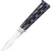 Bear & Son BC113 Butterfly, 4" Closed, SS Plain Blade, Silver Vein Handles