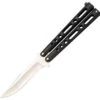Bear & Son BC117B Butterfly 5" Closed, SS Plain Blade, Black Die Cast Handles