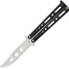BenchMark Balisong Trainer Knife - Black Metal Alloy (4" Trainer Blade)