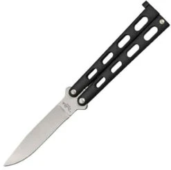 Benchmark Balisong Knife - Black Metal Alloy (3.38" Satin)