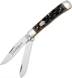 Boker Trapper, C-75 Carbon Steel, Appaloosa Bone Handle