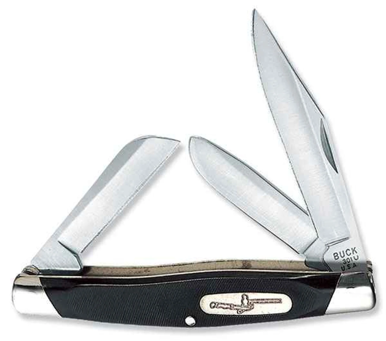 Buck Knives Buck 301BKS Stockman, 2 3/4" 420HC Plain Blade, Black Handle