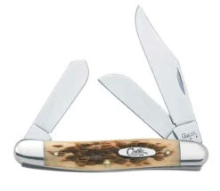 Case Medium Stockman 128 Amber Bone Handle (6347 SS)