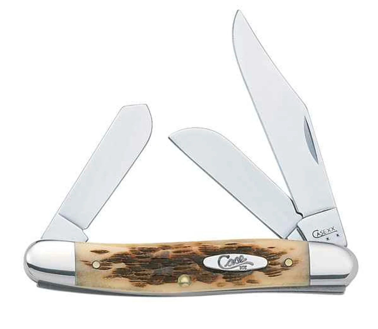 Case Medium Stockman 128 Amber Bone Handle (6347 SS)