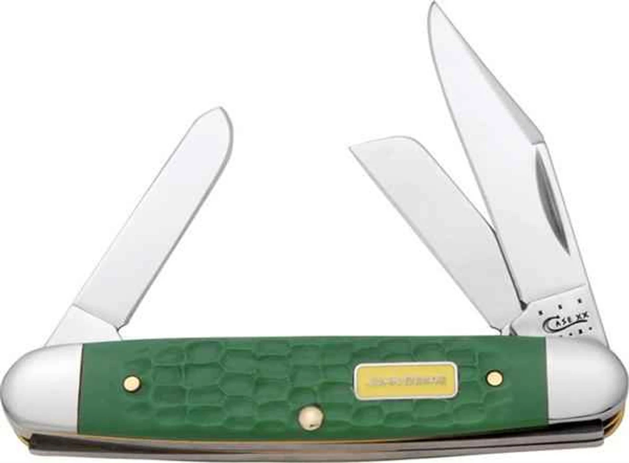 Case John Deere Medium Stockman, Green Synthetic Handle