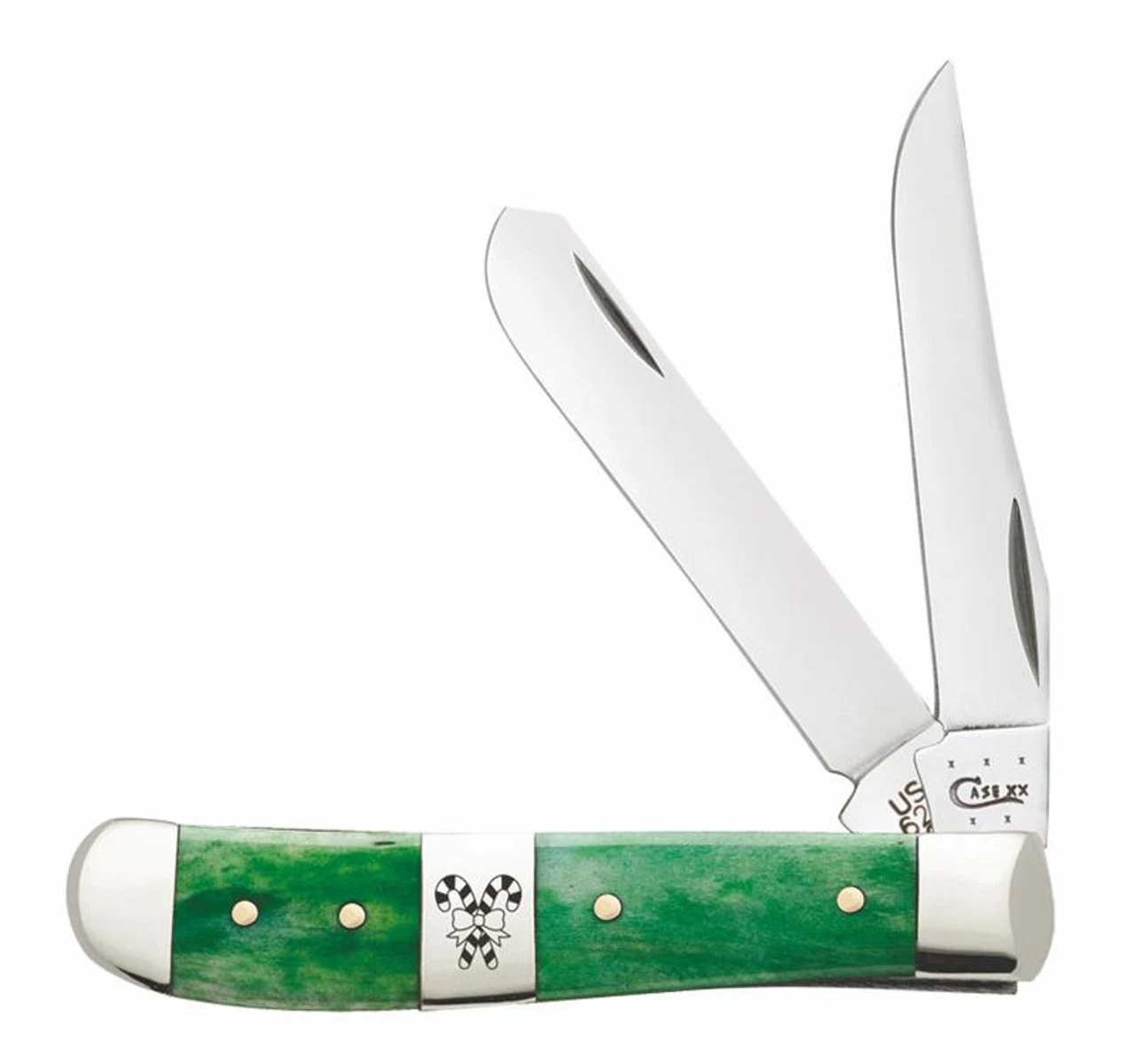 Case Christmas Mini Trapper 65584 Smooth Green Bone (Candy Cane)