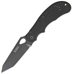 5.11 Tactical 51054 Scout Tanto Folder, 3.6" AUS-8 Plain Blade, Black G-10 Handle