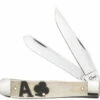 Case Poker Family "Ace Of Clubs" Smooth Natural Bone Trapper